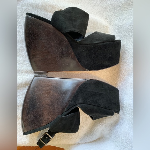 NEW 11 Loeffler Randall x SUNO Estrella Black Suede Platform slingback sandal - Picture 6 of 7